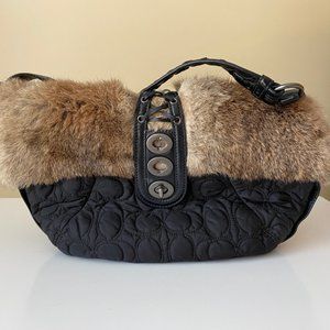 Women's Furry Coach Bag